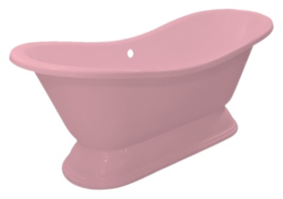 Ванна из искусственного камня Эстет Бостон 180x74 на подиуме Белая