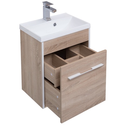 Комплект мебели для ванной Aquanet Августа 50 225267 подвесной Дуб сонома