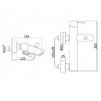 Смеситель для ванны Paffoni Light LIG022ST Сталь