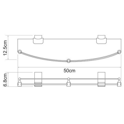 Полка стеклянная WasserKRAFT Leine K-5044W Хром