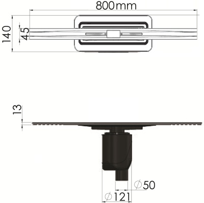 Душевой лоток Berges Wasserhaus Simpel 800 092012 с решеткой Золото глянец