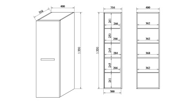 Шкаф пенал Sanflor Одри /Рио 40 L Н0000000098 Белый