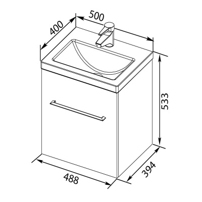 Тумба под раковину Aquanet Порто 50 195729 подвесная Белая