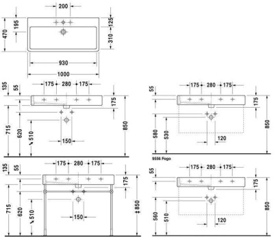 Раковина Duravit Vero 100 0454100000 Белая
