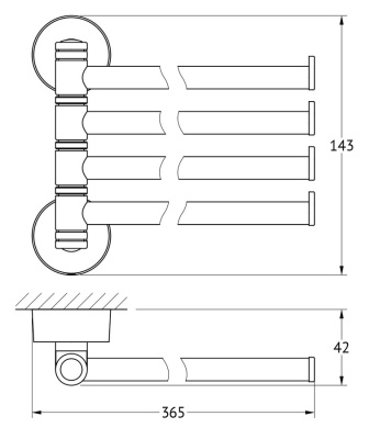 Полотенцедержатель FBS Nostalgy 046 поворотный Хром