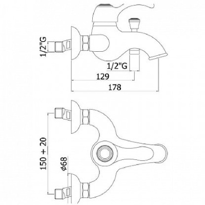 Смеситель для ванны Paffoni Flavia FA022CR Хром