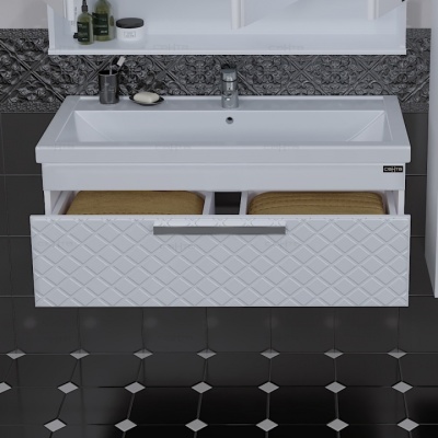 Тумба с раковиной СанТа Калипсо 100 217006лN подвесная Белая