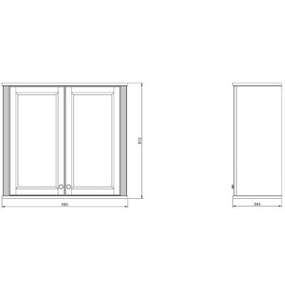 Подвесной шкаф ValenHouse Лиора 90 L90_PHБХ Белый ручки Хром