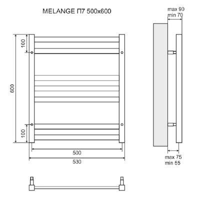 Водяной полотенцесушитель Lemark Melange 50х60 LM49607 Хром