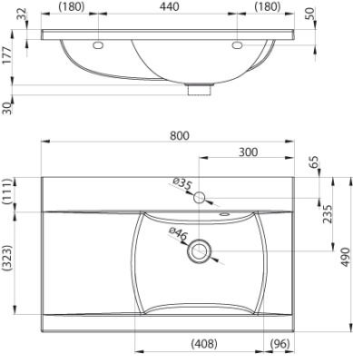Раковина Ravak Classic 80 белая L