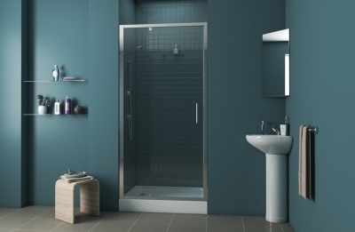 Душевая дверь Bravat Line 100 BD100.4112A профиль Хром стекло прозрачное