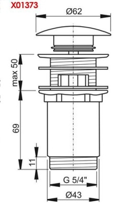 Донный клапан Ravak X01373 click-clack Хром