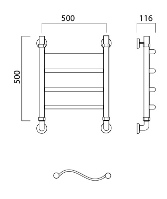 Водяной полотенцесушитель Aquanerzh 05-07A5050 Хром