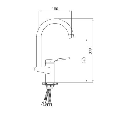 Смеситель для кухни Ростовская Мануфактура Сантехники SL121BL-017F Хром Черный
