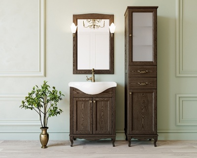 Тумба под раковину ValenHouse Эллина 65 E65_ТКБ Кальяри ручки Бронза