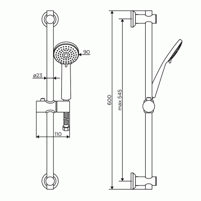 Душевой гарнитур Dorff Logic D0103000SS Нержавеющая сталь