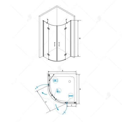 Душевой уголок RGW Leipzig LE-55 100x100 профиль Хром стекло прозрачное