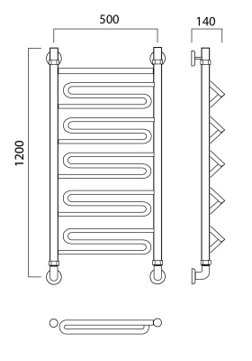 Водяной полотенцесушитель Aquanerzh 00-18A12050 Хром