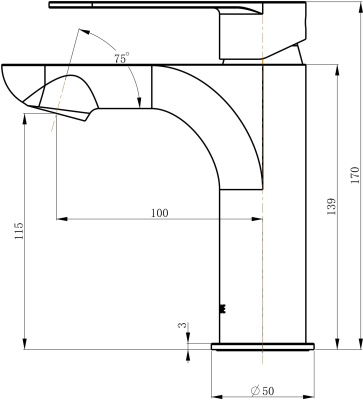 Смеситель для раковины Swedbe Vulcan 1110 Хром