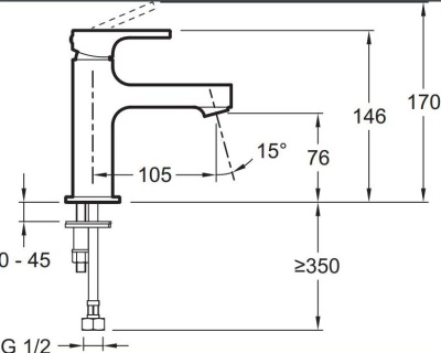 Смеситель для раковины Jacob Delafon Strayt E8919-CP Хром