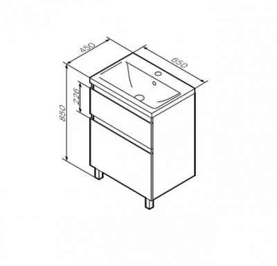 Тумба под раковину AM.PM X-Joy 65 M85AFSX0652WG Белый глянец