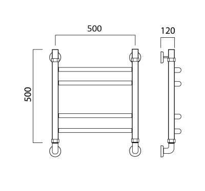 Водяной полотенцесушитель Aquanerzh 02-09A5050 Хром