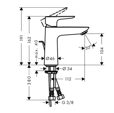 Смеситель для раковины Hansgrohe Talis E 71710000 Хром