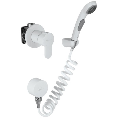 Гигиенический душ со смесителем Elghansa Roundline 34R0583-White (Set-51) Белый