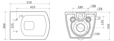 Унитаз BelBagno Carina BB514CHR без сиденья