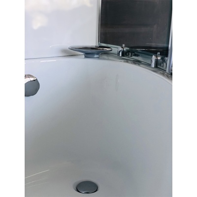 Душевая кабина Royal Bath ALP 150x100 RB150ALP-T-CH-R с гидромассажем стекло прозрачное задние стенки Белые