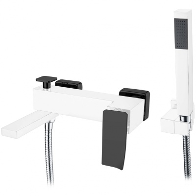 Смеситель для ванны Boheme Q 143-WB.2 Белый Черный Смеситель для ванны Boheme Q 143-WB.2 Белый Черный