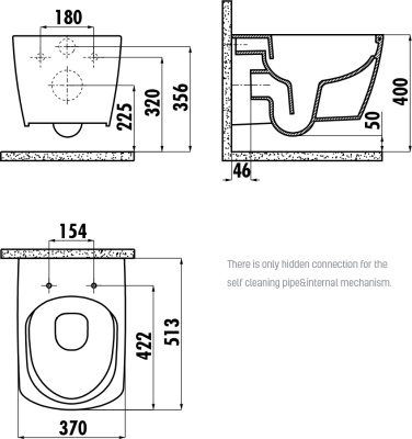 Унитаз Creavit Elegant EG321-11CB00E-0000 подвесной Белый без сиденья