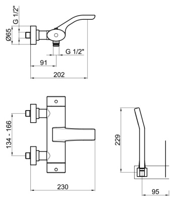 Смеситель для ванны Webert Wolo WO980201 Хром глянцевый