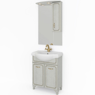 Зеркало со шкафом Какса-А Патина 65 004461 Бежевое с золотом