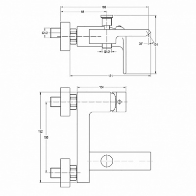 Смеситель для ванны Swedbe Velo 2430 Хром