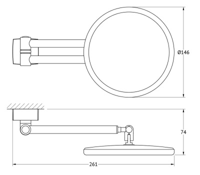Косметическое зеркало FBS Esperado 020 с увеличением Хром