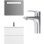 Комплект мебели для ванной AM.PM Gem 75 подвесной со смесителем Белый