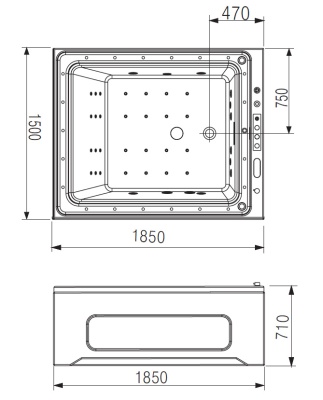 Акриловая ванна Gemy G9268 K 185x150 с гидромассажем