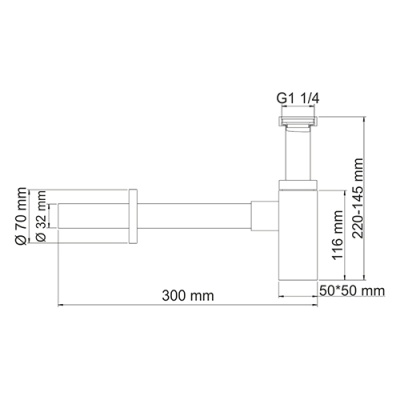 Сифон для раковины WasserKRAFT A072 Хром