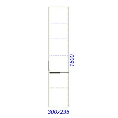 Шкаф пенал Aqwella Бриг 30 Br.05.03/Gray подвесной Дуб седой