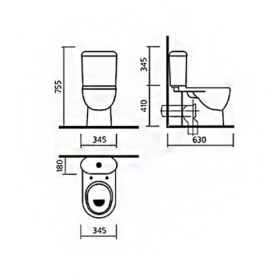 Унитаз Sanita Luxe Next Luxe SL D NXTSLCC01020622 Белый с бачком и сиденьем