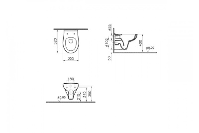 Унитаз Vitra S20 7741B003-0075 подвесной без сиденья