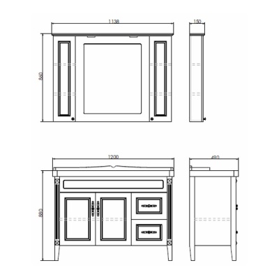 Зеркальный шкаф Comforty Палермо 120 4142365 Белый глянец