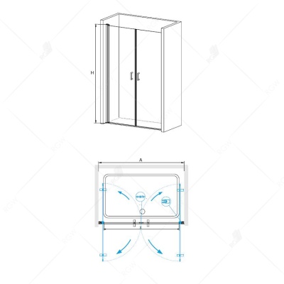 Душевая дверь в нишу RGW Leipzig LE-06 110 профиль Хром стекло прозрачное