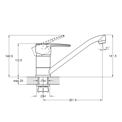 Смеситель для кухни G-Lauf 4T4-A183 Хром