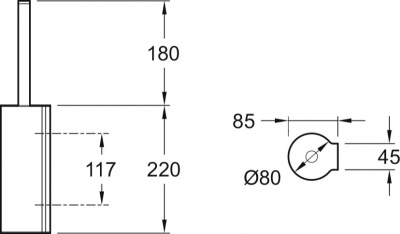 Ершик для унитаза Jacob Delafon Singulier 15222D-CP Хром