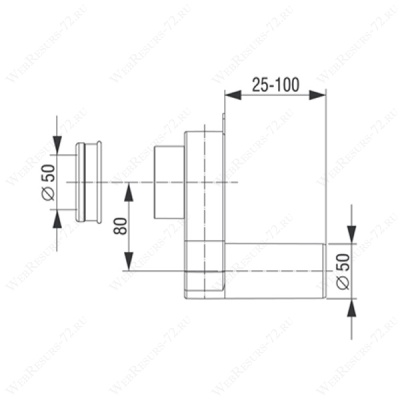 Сифон Santek Гала 1WH302086 горизонтальный Серый