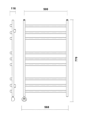 Электрический полотенцесушитель Domoterm Калипсо П9 500x700 EL Белый