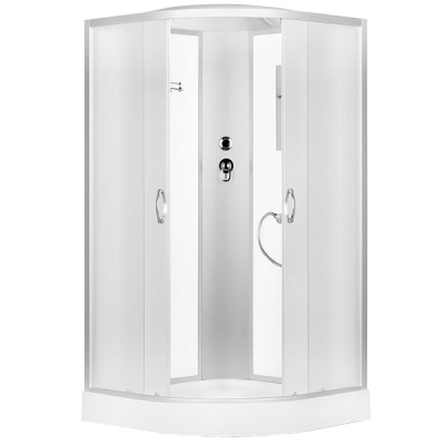 Душевая кабина Erlit Comfort ER3508P 80x80 задняя стенка Белая стекло матовое