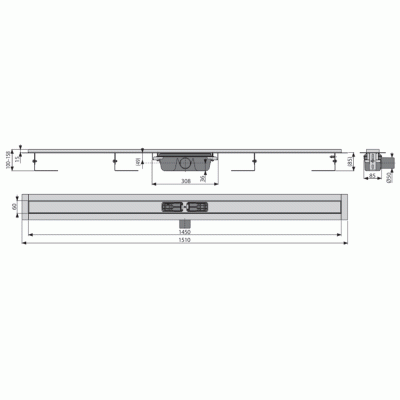Душевой лоток Alcaplast APZ1-1450 без решетки Душевой лоток Alcaplast APZ1-1450 без решетки